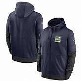 Men's Seattle Seahawks New 2020 Nike Gray Black Fan Gear Mascot Performance Full Zip Hoodie,baseball caps,new era cap wholesale,wholesale hats